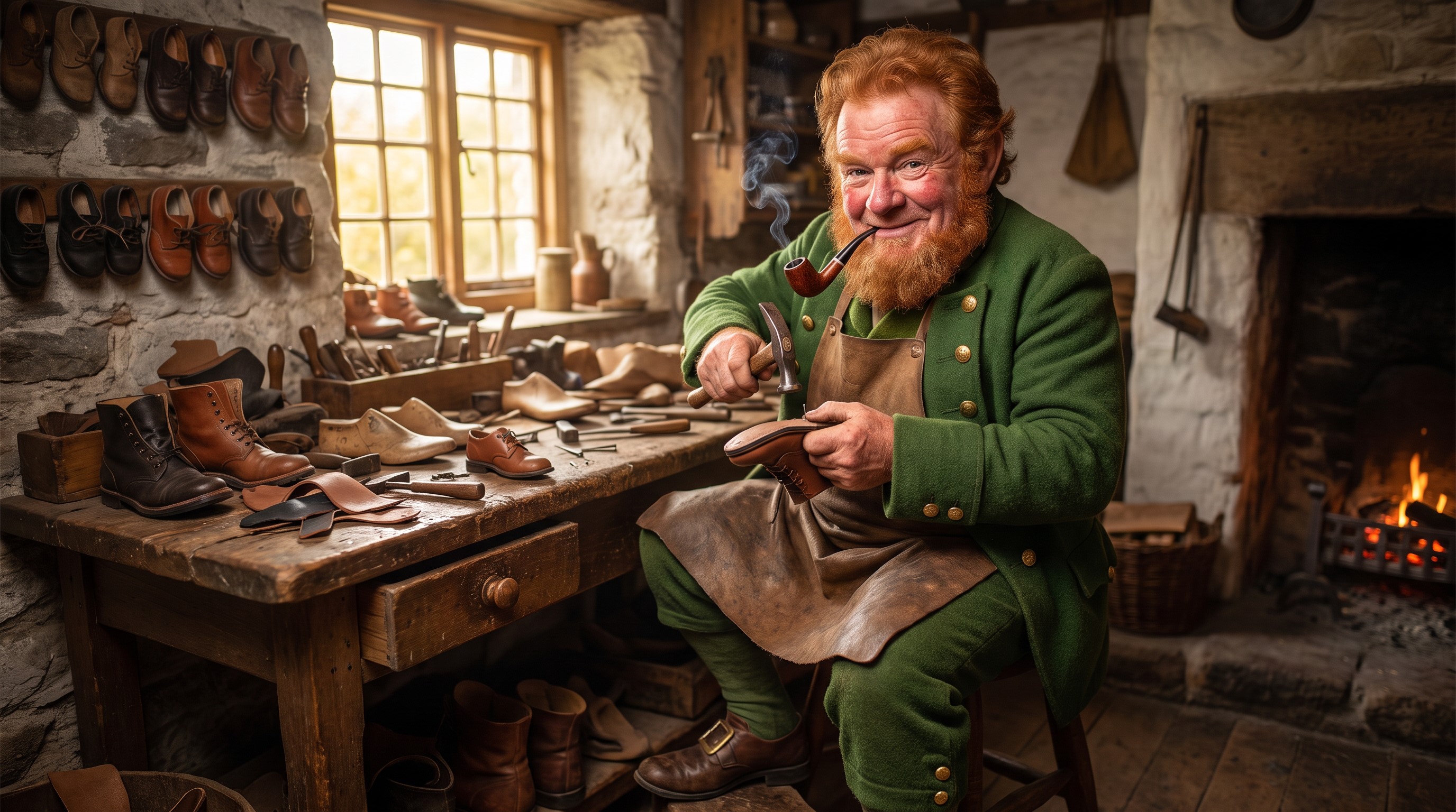 A leprechaun shoemaker